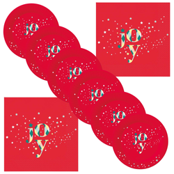 6x Talerzyki Papierowe Na Święta Boże Narodzenie 18 cm + 20 Serwetek