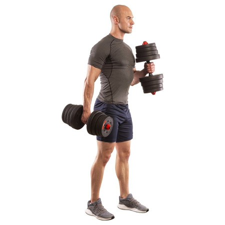 HMS Zestaw Sztangielki Hantle Regulowane 2x15 kg + Sztanga