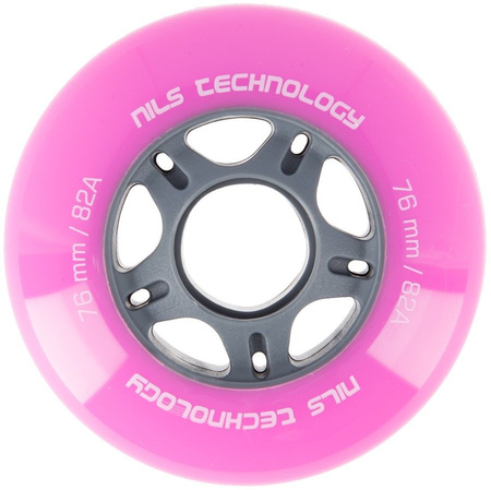 Kółka Do Łyżworolek Kauczukowe Zestaw 4 szt. Różowe 90 mm Nils Extreme