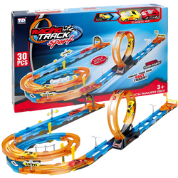 Tor Wyścigowy Samochodowy Pull Back Dla Dzieci 550 cm + 2 Samochody