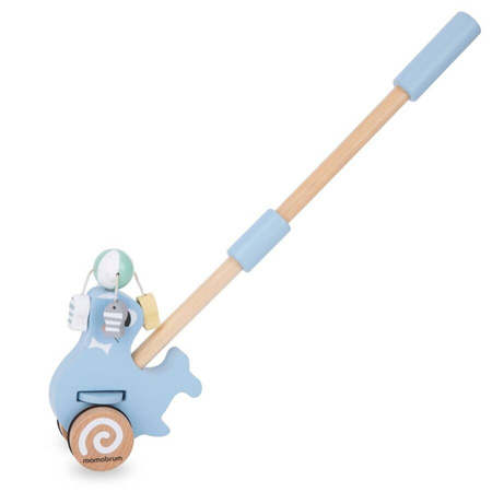 Drewniana Foka Z Kijem Do Pchania Pchacz Do Nauki Chodzenia Dla Dziecka