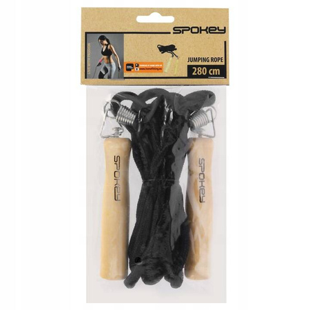 Skakanka Sznurkowa Z Drewnianą Rączką Do Ćwiczeń Fitness 280 cm SPOKEY