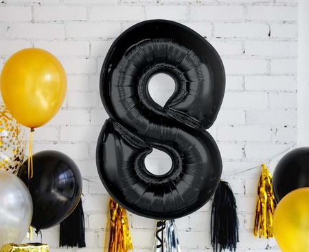 Balony Foliowe Czarne Dekoracja Na Urodziny 18 Urodziny Osiemnastkę GODAN