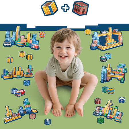 Klocki Magnetyczne Konstrukcyjne Zestaw 140 Elementów Edukacyjne Dla Dzieci