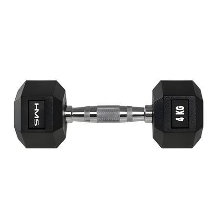 Hantle Ciężarki Gumowane HEX PRO Do Ćwiczeń Treningu Siłowego HMS 2x4 kg