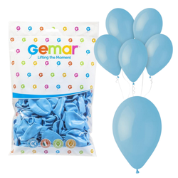Balony Klasyczne Jasnoniebieskie Lateksowe Na Urodziny GEMAR 12" 100 szt.
