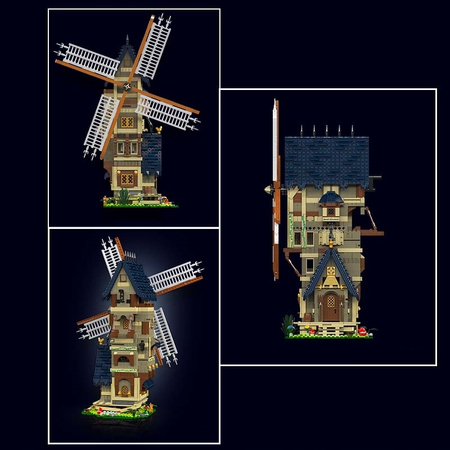Zestaw Klocków Konstrukcyjnych Europejski Stojący Wiatrak 1584 Elementy MOULD KING