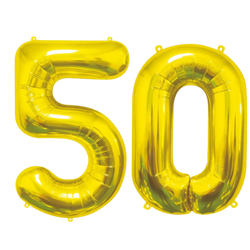 Balony Foliowe Na Urodziny Rocznicę Dekoracja Cyfry 50 Złote 85 cm Na Hel