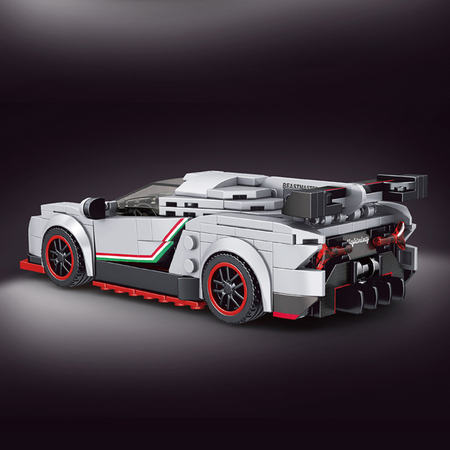 Klocki Konstrukcyjne Samochód Wyścigowy 398 Elementów + Gablota Mould King