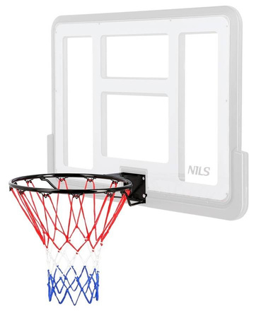 Zestaw Do Gry W Koszykówkę Przykręcana Obręcz Do Kosza 45 cm + Siatka NILS