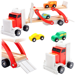 TOP BRIGHT Samochodziki Laweta Drewniana TIR