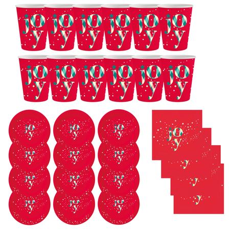 Zastawa Stołowa Na Boże Narodzenie 12xTalerzyki + 40xSerwetki + 12xKubeczki