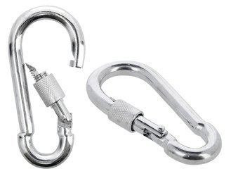 Karabińczyk Strażacki Ocynkowany Skręcany Wspinaczkowy 10 mm Do Huśtawki