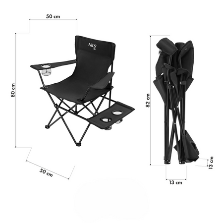 Krzesło Turystyczne Składane Kempingowe Plażowe Ogrodowe + Pokrowiec NILS