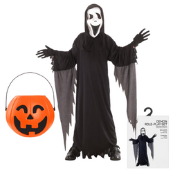 Strój Ducha Przebranie Na Halloween Dla Dziecka + Wiaderko Dynia GODAN