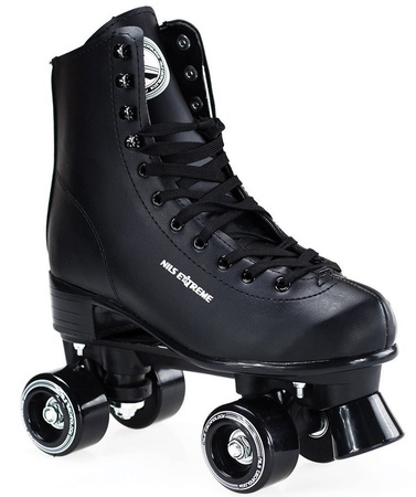 Wrotki Klasyczne Retro Kauczukowe Kółka Czarne Rekreacyjne Sznurowane NILS