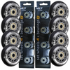 Kółka Do Rolek Kauczukowe 64 mm Zestaw 8 szt. + Łożyska ABEC-9 Czarne NILS