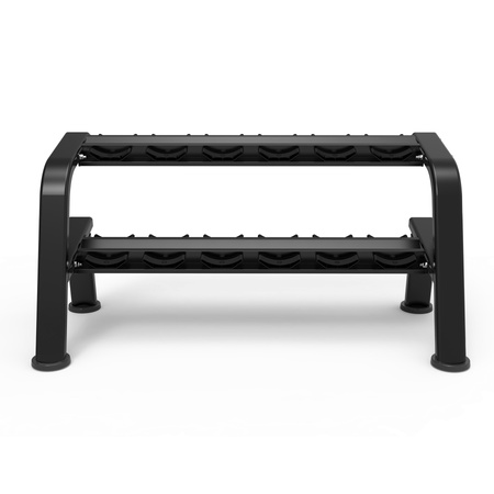 Stojak Na Hantle Ciężarki 12 Miejsc Poziomy Stalowy Dwurzędowy Do 300kg HMS