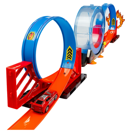 Tor Wyścigowy Samochodowy Pull Back Dla Dziecka 270 cm 3 Pętle + 3 Autka