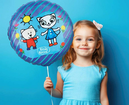 Balony Foliowe Na Roczek Kicia Kocia i Nunuś Na 1 Urodziny Przyjęcie Zestaw