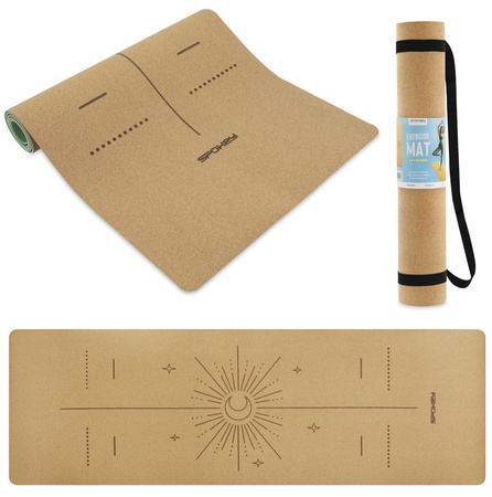 Mata Korkowa Do Ćwiczeń Jogi Fitness Antypoślizgowa 183 x 61 x 0,4 cm