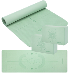 SPOKEY Mata Do Ćwiczeń Fitness Jogi Antypoślizgowa + 2 Kostki Do Jogi