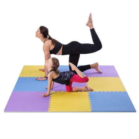 Mata Puzzle Pod Sprzęt Do Ćwiczeń Fitness Ochronna Uniwersalna 60x60cm 9el.