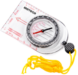METEOR Turystyczny Kompas Kieszonkowy Z Linijką Skalą I Smyczą