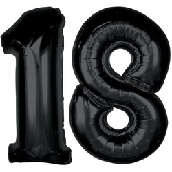 Balony Foliowe Czarne Dekoracja Na Urodziny 18 Urodziny Osiemnastkę GODAN