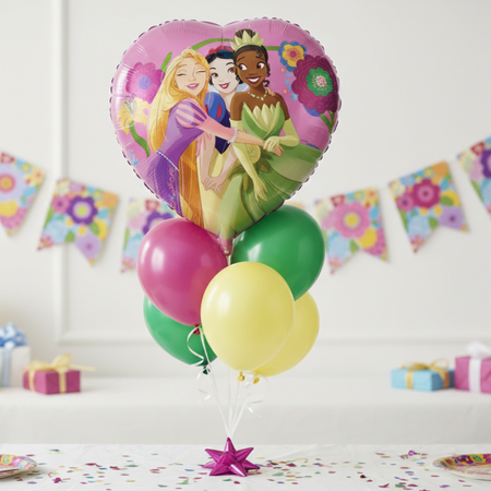 Balony Foliowe Serce Princess Księżniczki Disneya Na  Przyjęcie 18" 3 szt.