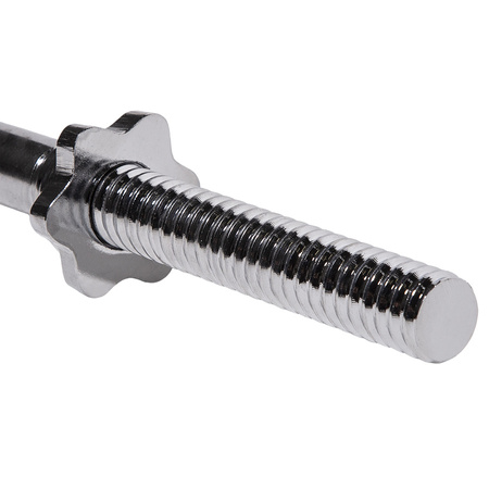 Gryf Lekko Łamany Stalowy Chromowany Gwintowany Sztanga 120 cm + Zaciski