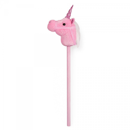 Hobby Horse Jednorożec Konik Na Patyku Kiju Do Skakania Z Grzywą Różowy