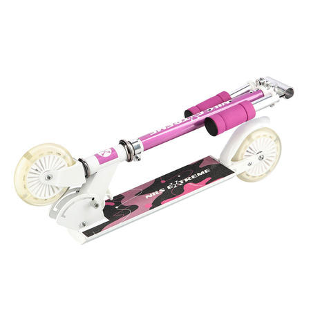 Hulajnoga Miejska Klasyczna Składana Dla Dzieci Regulowana Koła LED 120 mm