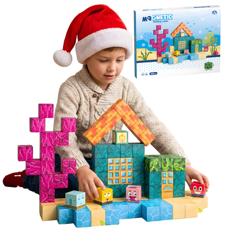 Klocki Magnetyczne Konstrukcyjne Zestaw 105 Elementów Edukacyjne Dla Dzieci