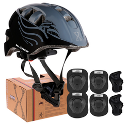 Kask Regulowany Na Rolki Rower Orzeszek Dla Dziecka + Zestaw Ochraniaczy