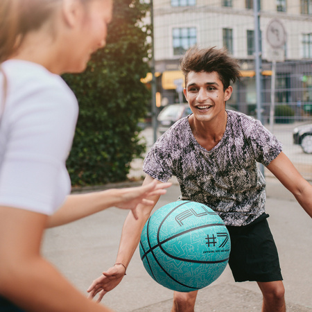 METEOR Piłka Do Koszykówki Fluorescencyjna Świecąca Rozmiar 7 + Pompka
