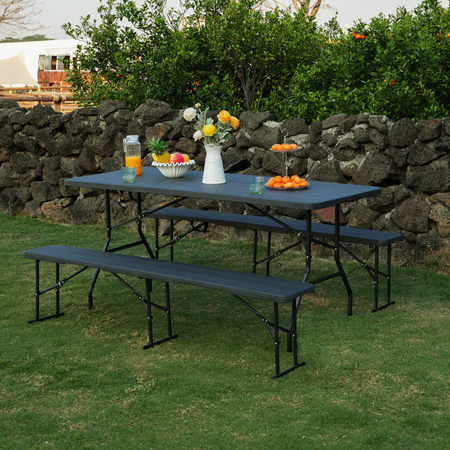 Ławka Ogrodowa Ławeczka Składana Cateringowa Turystyczna 183 cm Nils Camp