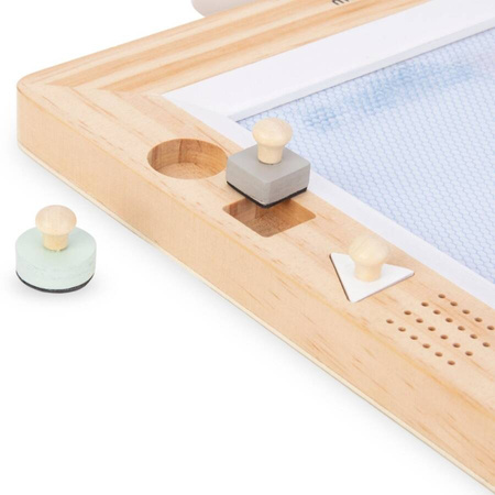 MAMABRUM Drewniany Znikopis Z Pieczątkami - Tablica Do Rysowania