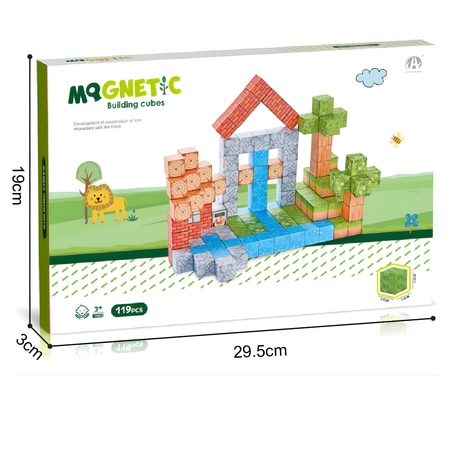 Klocki Magnetyczne Konstrukcyjne Zestaw 119 Elementów Edukacyjne Dla Dzieci