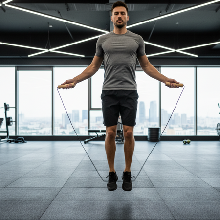 Skakanka Sznurkowa Z Drewnianą Rączką Do Ćwiczeń Fitness 280 cm SPOKEY