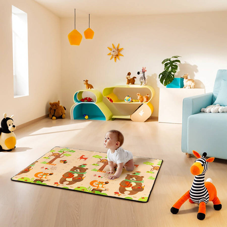 NILS Duża Składana Dwustronna Mata Piankowa Dziecięca XPE 190x150 cm