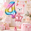 Balony Foliowe Na 4 Urodziny Dla Dziewczynki Alpaka + Gwiazda + Cyfra 3szt.