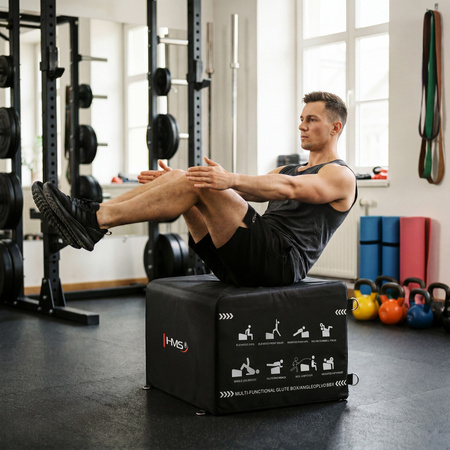 Skrzynia Do HIP THRUST Wyprofilowany Podest Do Ćwiczeń Fitness Treningu HMS