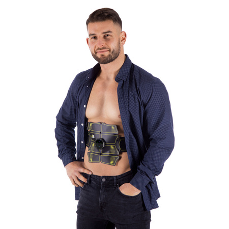 ABS Elektrostymulator Masażer Mięśni Brzucha Ramion + Wymienne Żelowe Naklejki Motylki 4 szt.