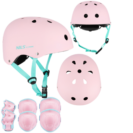 Kask Na Rolki Rower Hulajnogę Regulowany Dla Dzieci Orzeszek + Zestaw Ochraniaczy Rozmiar M