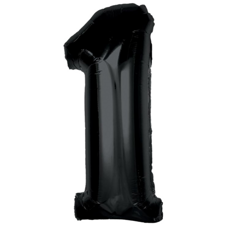 Balon Foliowy Czarny Dekoracja Na Urodziny Jubileusze GODAN 92 cm Cyfra 1