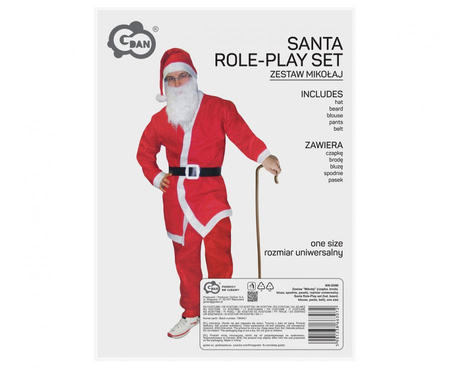 Strój Świętego Mikołaja Kostium Przebranie Gwiazdora + Worek Na Prezenty