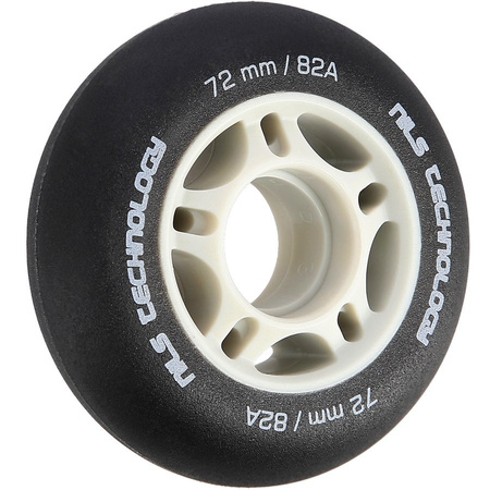 Kółka Do Łyżworolek Kauczukowe Zestaw 4 szt. Czarne Matowe 72 mm NILS