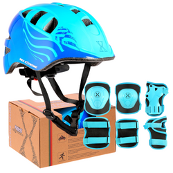 Kask Regulowany Na Rolki Rower Orzeszek Dla Dziecka + Zestaw Ochraniaczy