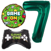 Balony Foliowe Na 7 Urodziny Dla Dziecka GAME ON 3 szt. Duże Cyfra 85 cm